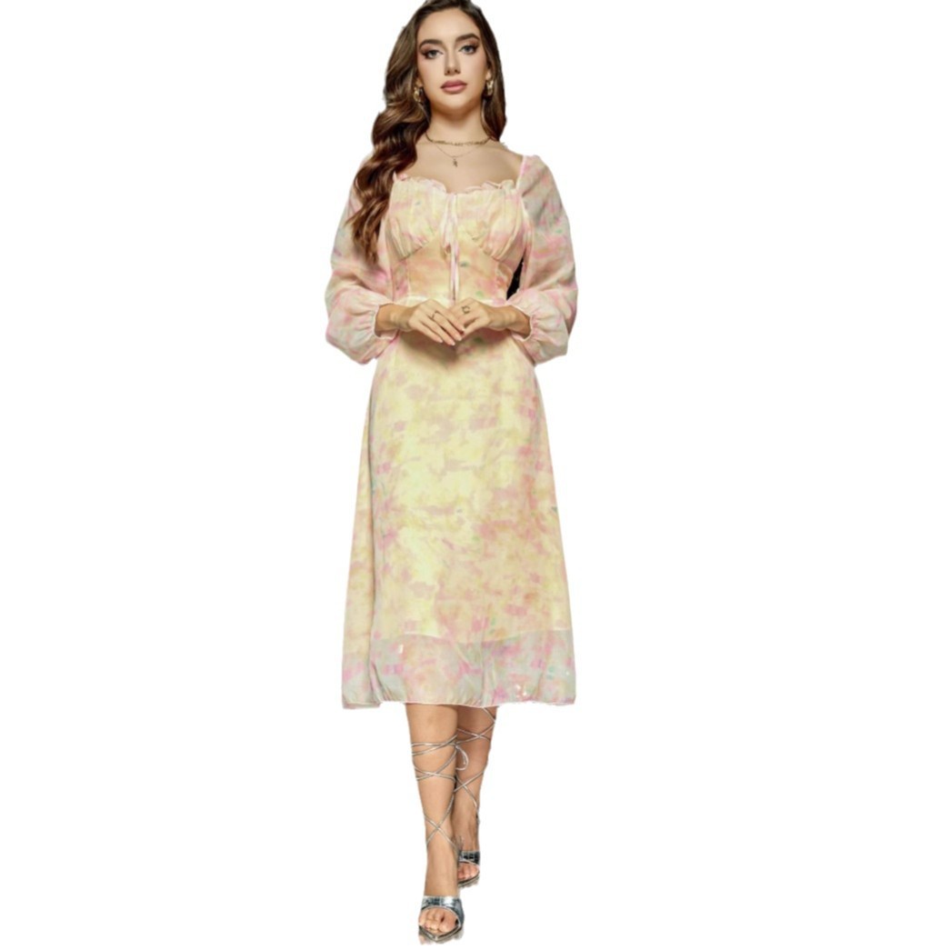 Exquisite Retro Long Sleeve Floral Fairy Dress