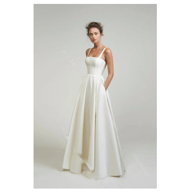 Strap Satin Light Wedding Dress