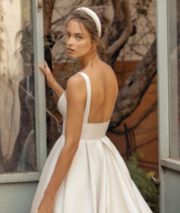 Strap Satin Light Wedding Dress