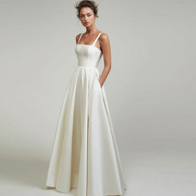 Strap Satin Light Wedding Dress